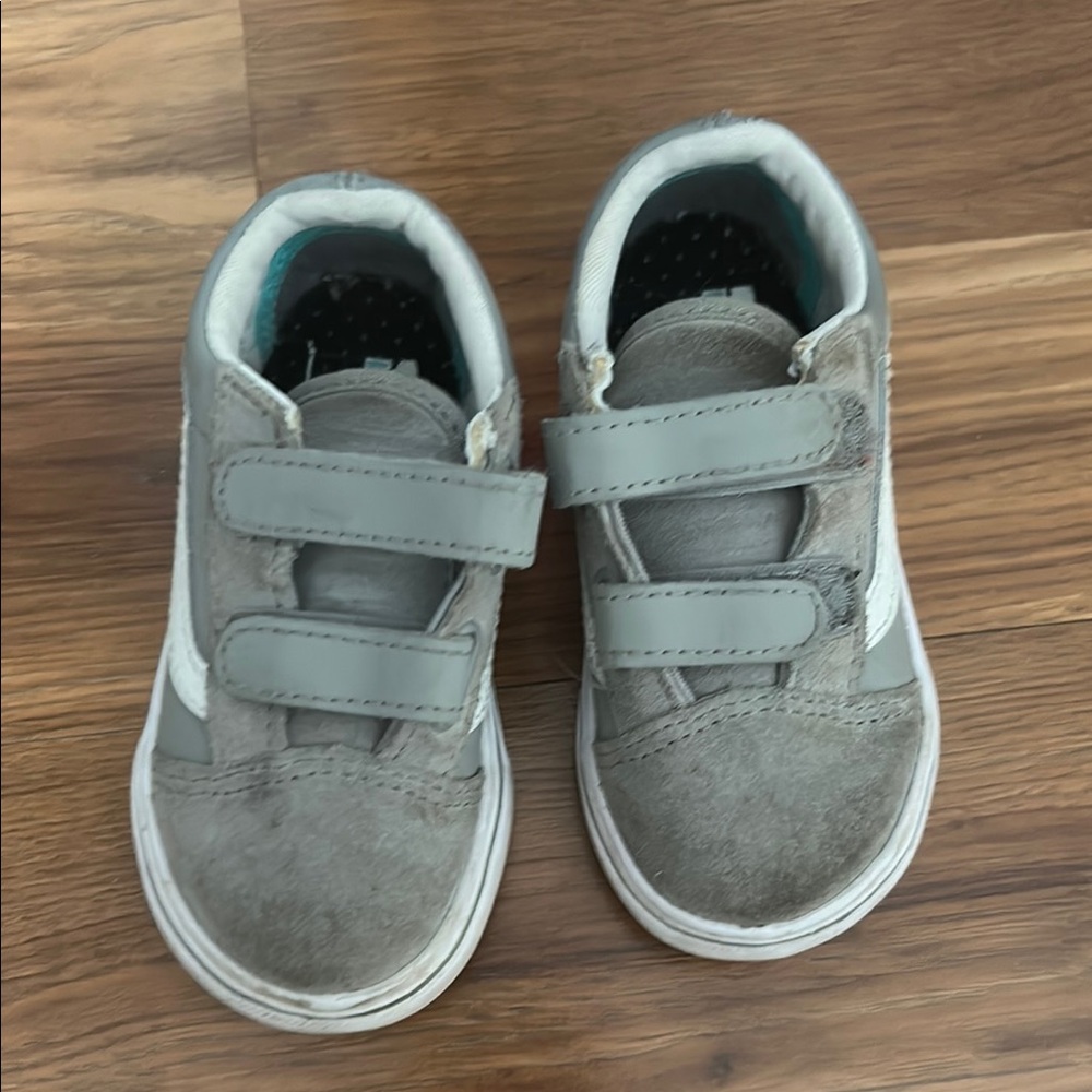 Gray Kids Shoes with Velcro Straps